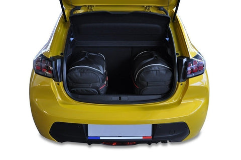 Peugeot 208 Hatchback 2019+ Reistassen Set 3-delig Kofferbak Trunk Weekendtassen Gemaakt Car Bags