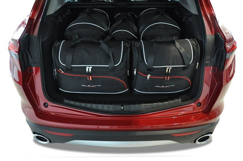 Alfa Romeo Stelvio 2017+ Reistassen Set 5-delig  Kofferbak Trunk Weekendtassen Auto Op Maat Gemaakt Car Bags