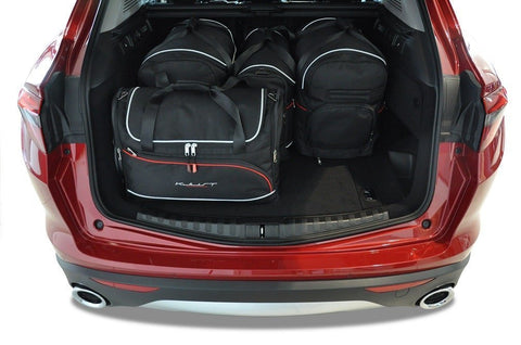 Alfa Romeo Stelvio 2017+ Reistassen Set 5-delig  Kofferbak Trunk Weekendtassen Auto Op Maat Gemaakt Car Bags
