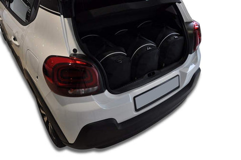 Citroën C3 Hatchback 2016+ Reistassen Set 3-delig Kofferbak Trunk Auto Op Maat Gemaakt Car Bags