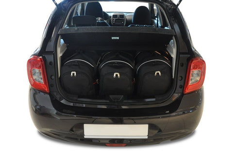 Nissan Micra 2010-2017 Reistassen Set 3-delig Kofferbak Weekendtassen Auto Op Maat Gemaakt Car Bags