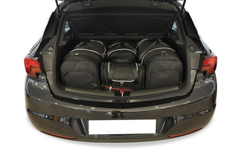 Opel Astra Hatchback 2015+ Reistassen Set 4-delig Kofferbak Weekendtassen Op Maat Gemaakt Car Bags