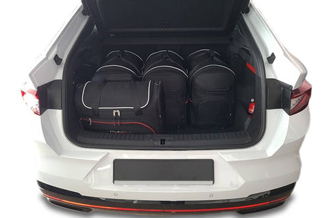 Reistassen Set op maat SKODA ENYAQ IV COUPE 2022+, 30% meer bagageruimte, 5 tassen (3 trolleys, 2 handbagage), gratis verzending NL & BE, 3 jaar garantie.