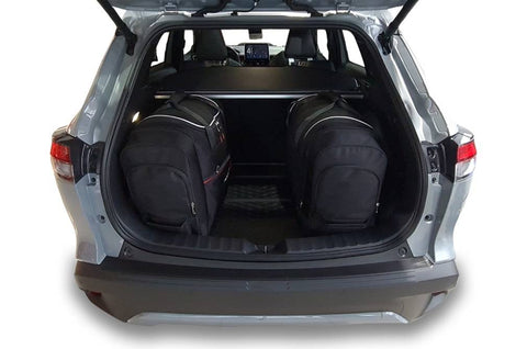 Reistassen Set op maat TOYOTA COROLLA CROSS HEV 2022+, 30% meer bagageruimte, 4 tassen (2 trolleys, 1 sporttas, 1 handbagage), gratis verzending NL & BE, 3 jaar garantie.